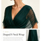 V-neck cold shoulder long dress