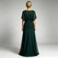 V-neck cold shoulder long dress