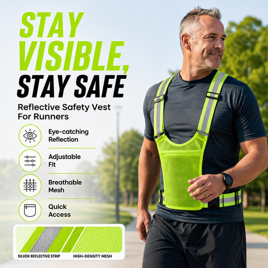 🦺✨ High-Visibility Reflective Vest – Practical Pocket, Comfortable Fit, and Total Safety for Day and Night Running 🌙🏃‍♂️