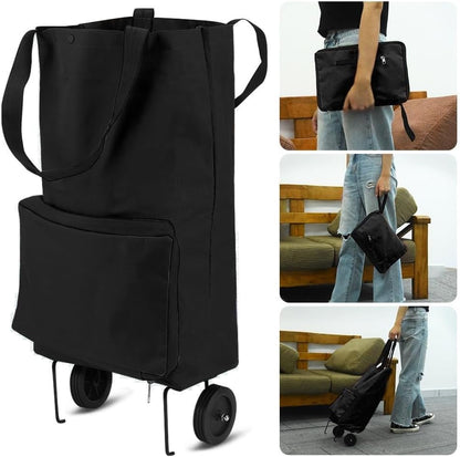 ❄️2-in-1 Foldable Shopping Trolley – Sturdy Shopping Bag on Wheels for Supermarket, Market & Travel