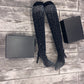 🔥🖤49% OFF🔥Women’s Sparkly Faux Diamonds Over-the-Knee Boots👠