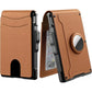 ✨Wallet for Men - with Pop Up Aluminum Case Money Clip Slim Leather Slots Credit Card Holder RFID Blocking Bifold Minimalist Wallet