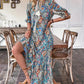 ⏳Limited-time 49% off⏰V-Neck Bohemian Side Split Flowy Dress👗