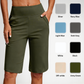⏰Last Day Sale 49% OFF🔥Women's Bermuda Shorts with Pockets -👍Knee Length Athletic Casual Long Shorts