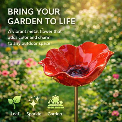 💖🌹Handmade Metal Flower Garden Stake🐦