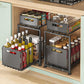 💪🥫 FLASH SALE 49% OFF! Double-Tier Pull-Out Shelf Cabinet Organizer – 5 Height Levels, 2 Tiers, Carbon Steel, Large Capacity, No Assembly Required ✨