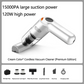 ⏰Cordless Car Vacuum – 10000Pa Suction & 4000mAh Battery 🚗
