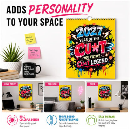 💥Early Bird Sale — 49% OFF🎁2027 Year of the Cunt Wall Calendar – Bold Graffiti Humor Calendar📆🌟