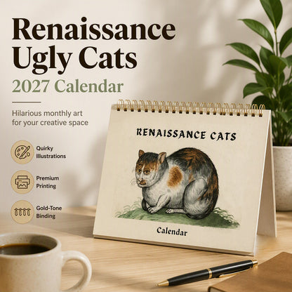 ⏳Limited-time 49% off⏰Funny 2027 Ugly Cats Wall Calendar😺📅
