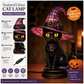 💥 Gothic Halloween Witch and Cat Table Lamp